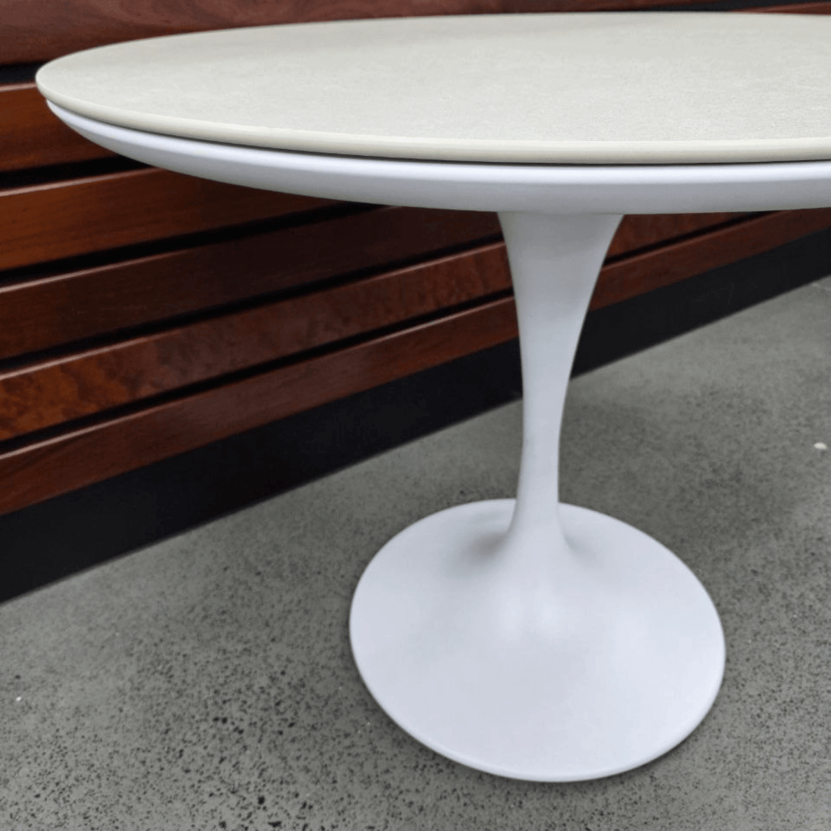 Tulip 90cm Round Dining Table - White - Lume Outdoor Living