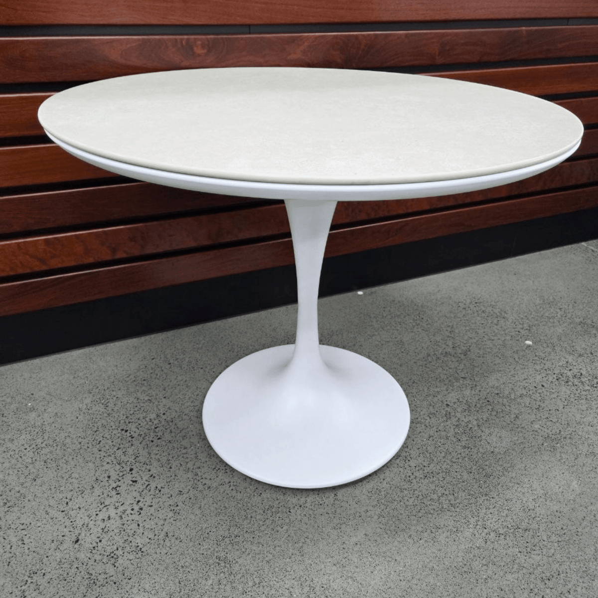 Tulip 90cm Round Dining Table - White - Lume Outdoor Living