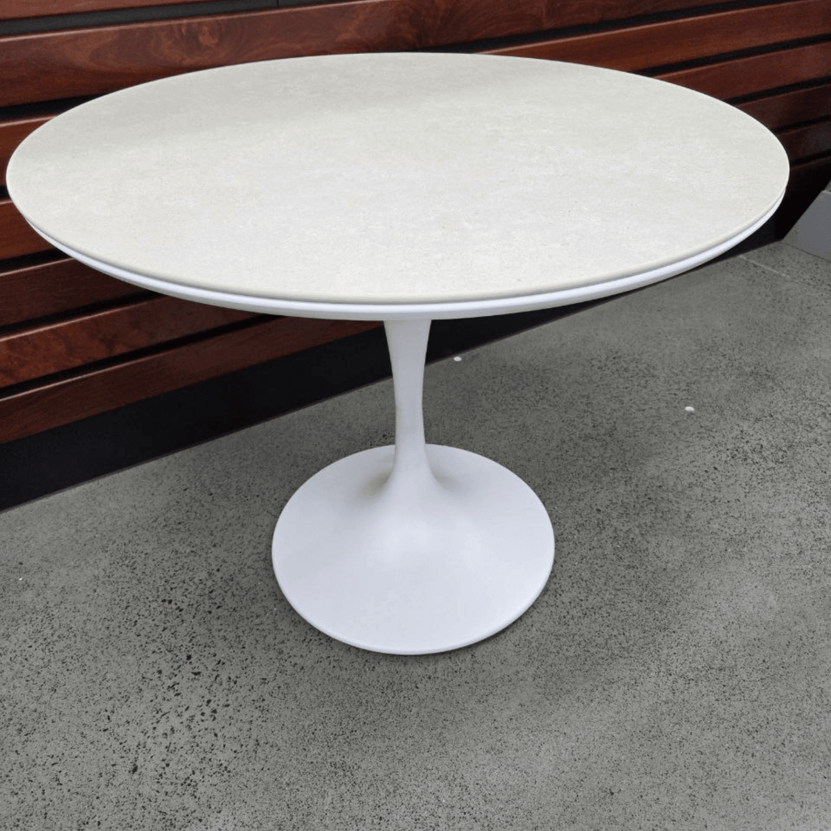 Tulip 90cm Round Dining Table - White - Lume Outdoor Living