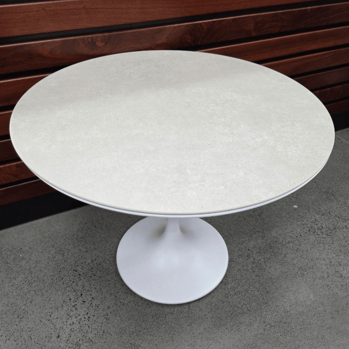 Tulip 90cm Round Dining Table - White - Lume Outdoor Living