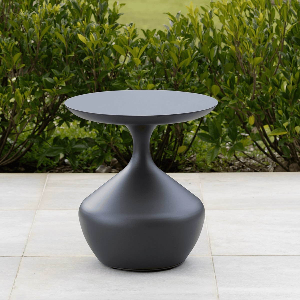 Ubud 48cm Round Side Table - Black - Lume Outdoor Living