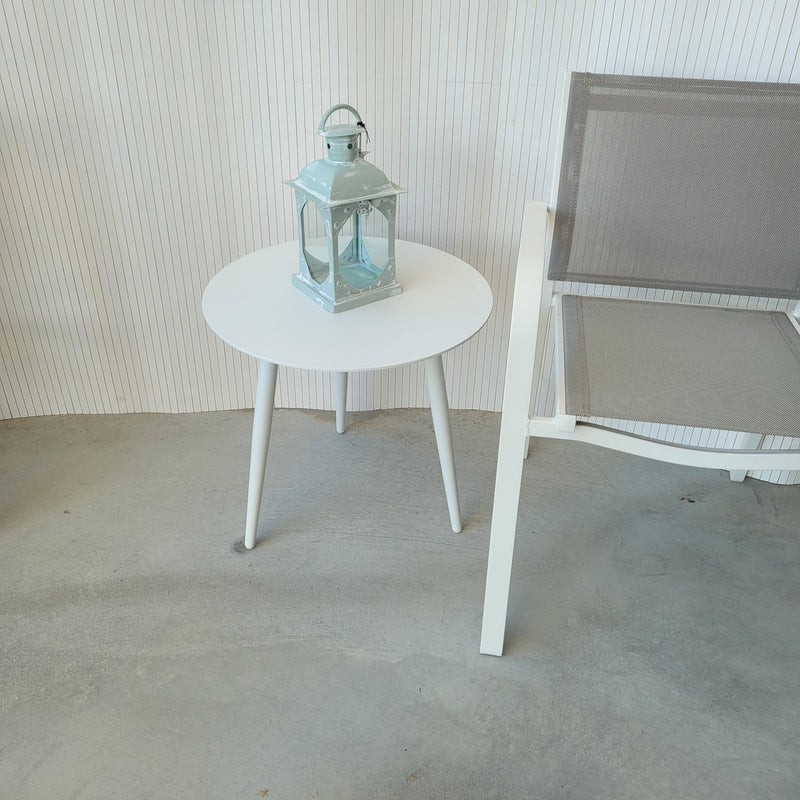 Syros Outdoor Side Table White 50cm