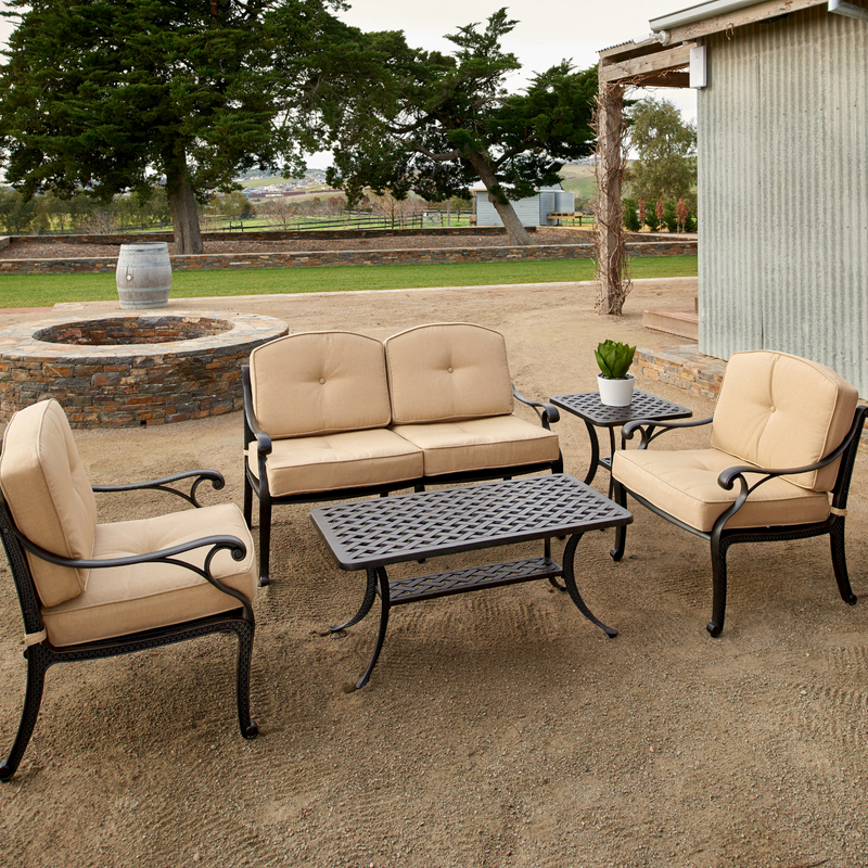 Nassau bronze outdoor sofa 2+1+1 - 5 piece outdoor lounge setting