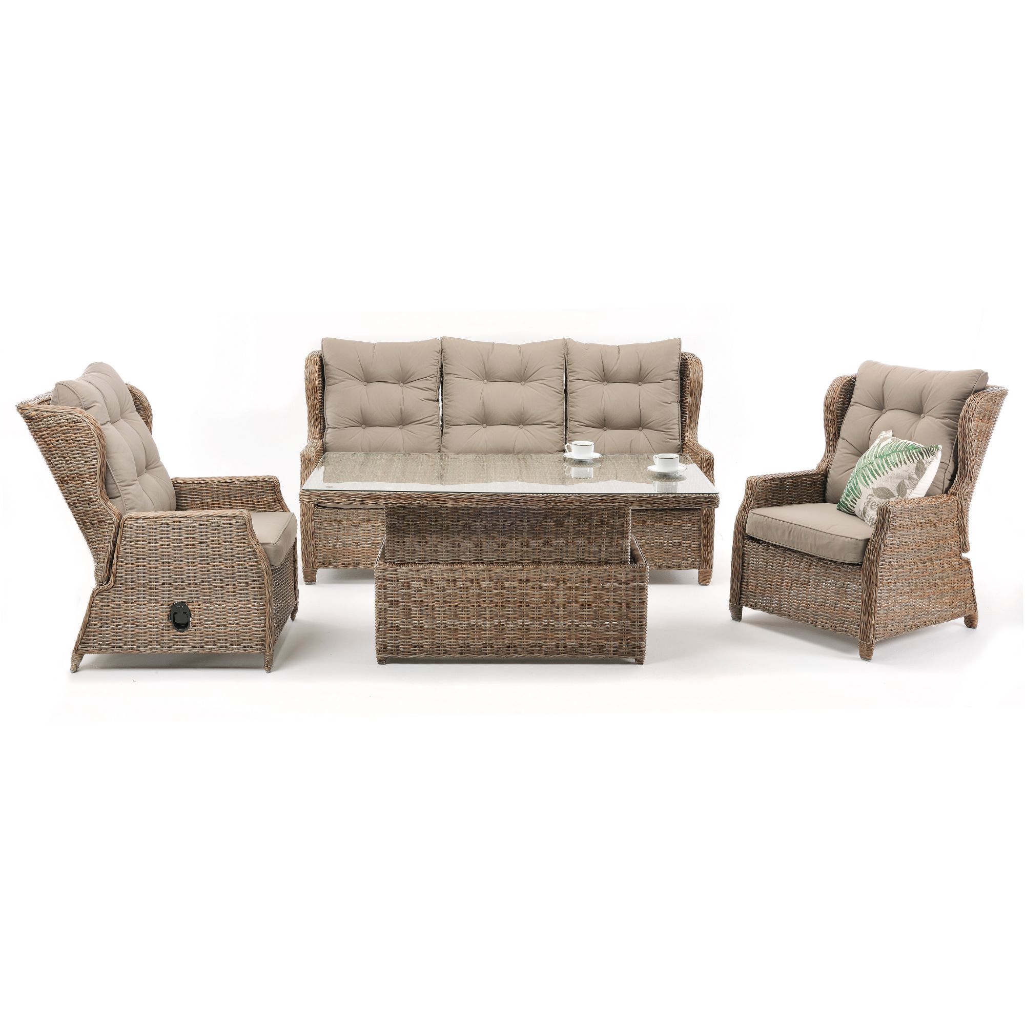 Anglesea Recliner 4pce Outdoor Wicker Lounge Set "Marina"