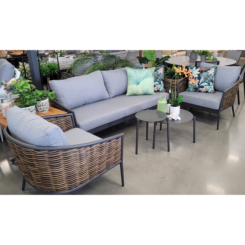 Artemis Charcoal Lounge 3+1+1 - 4 piece Outdoor Lounge Setting