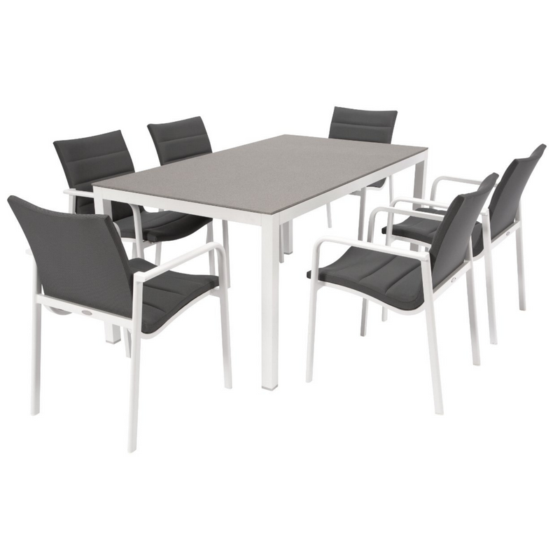 Frejus table with Cassis chairs - 7pce outdoor dining setting