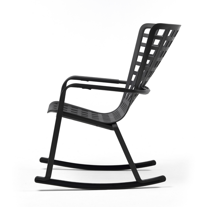 Folio high-back rocking chair by Nardi - anthracite - outdoor lounge chair