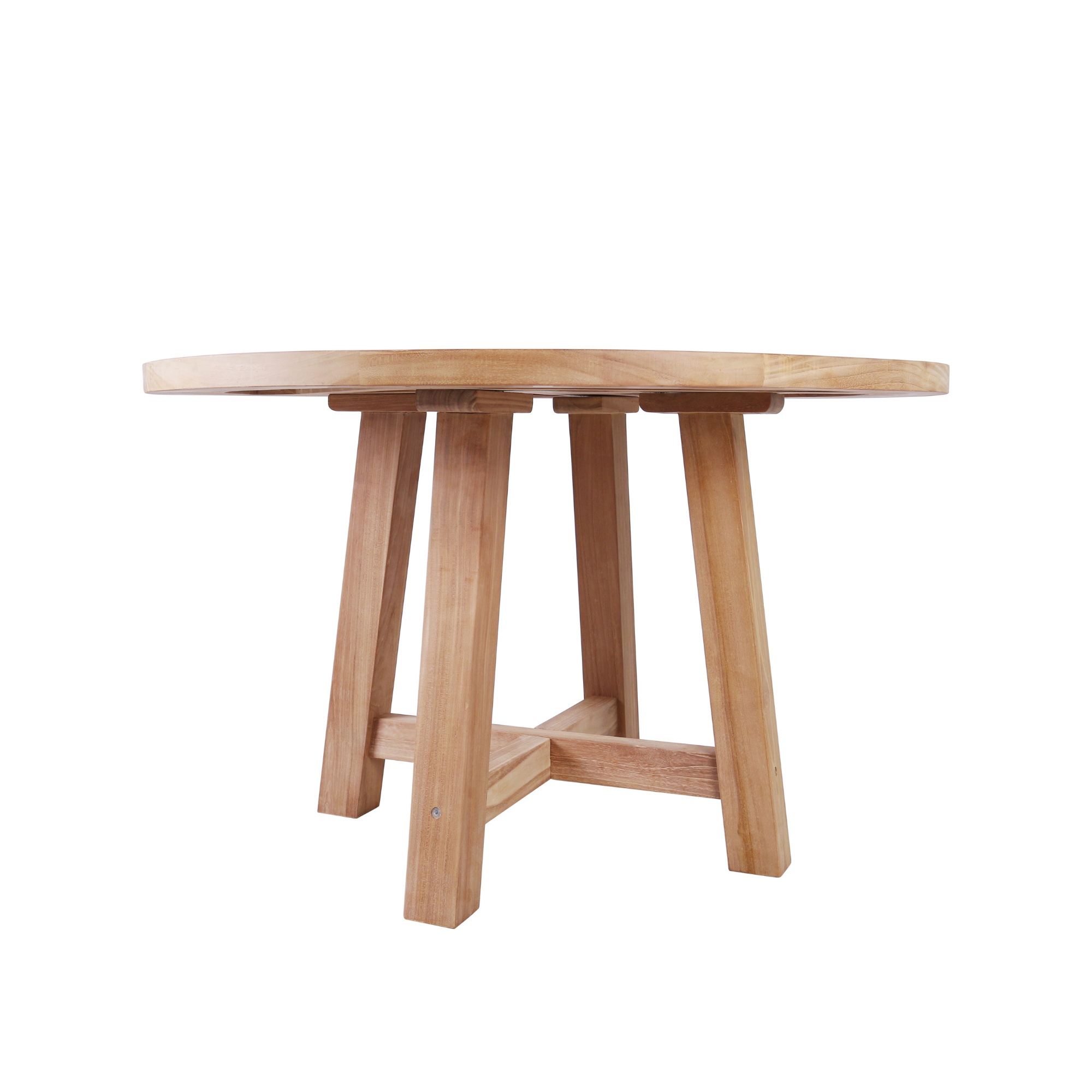 A round teak table for 4