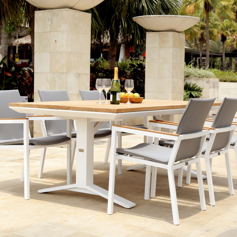 Stockholm table with Cortez chairs - 7 or 9pce outdoor dining setting