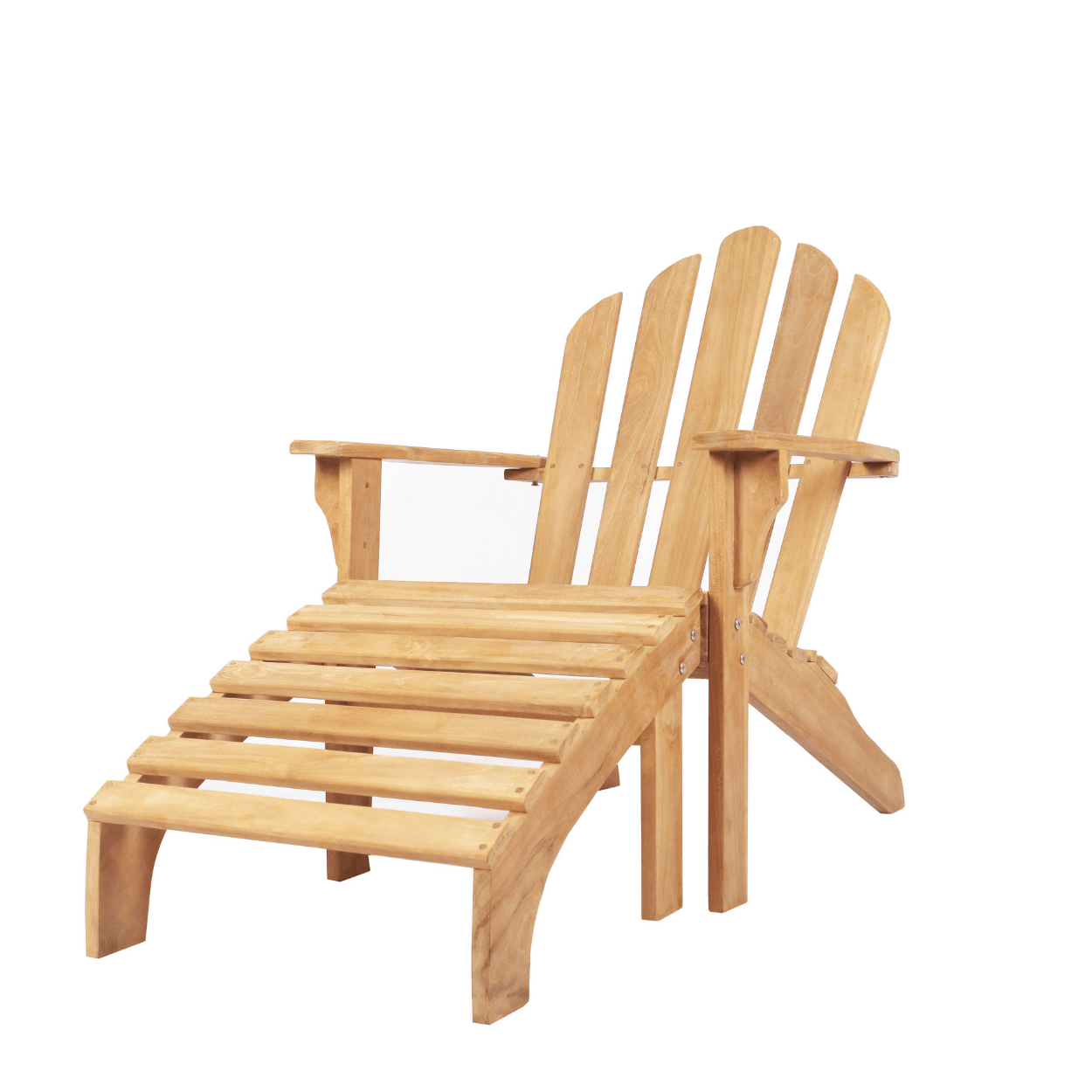 Adirondack Teak Chair + Footstool - Lume Outdoor Living