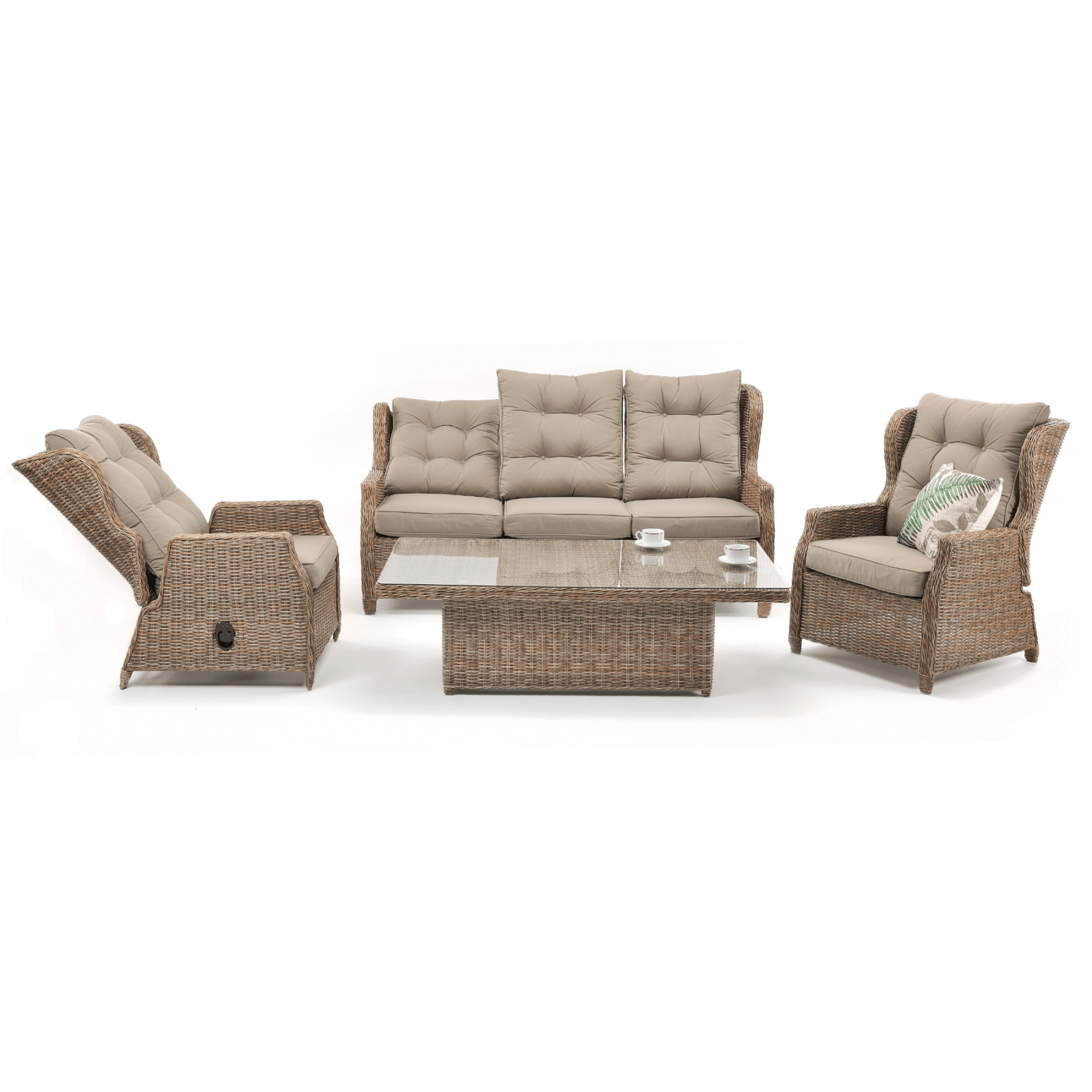 Anglesea Recliner 4pce Outdoor Wicker Lounge Set "Marina" - Lume Outdoor Living