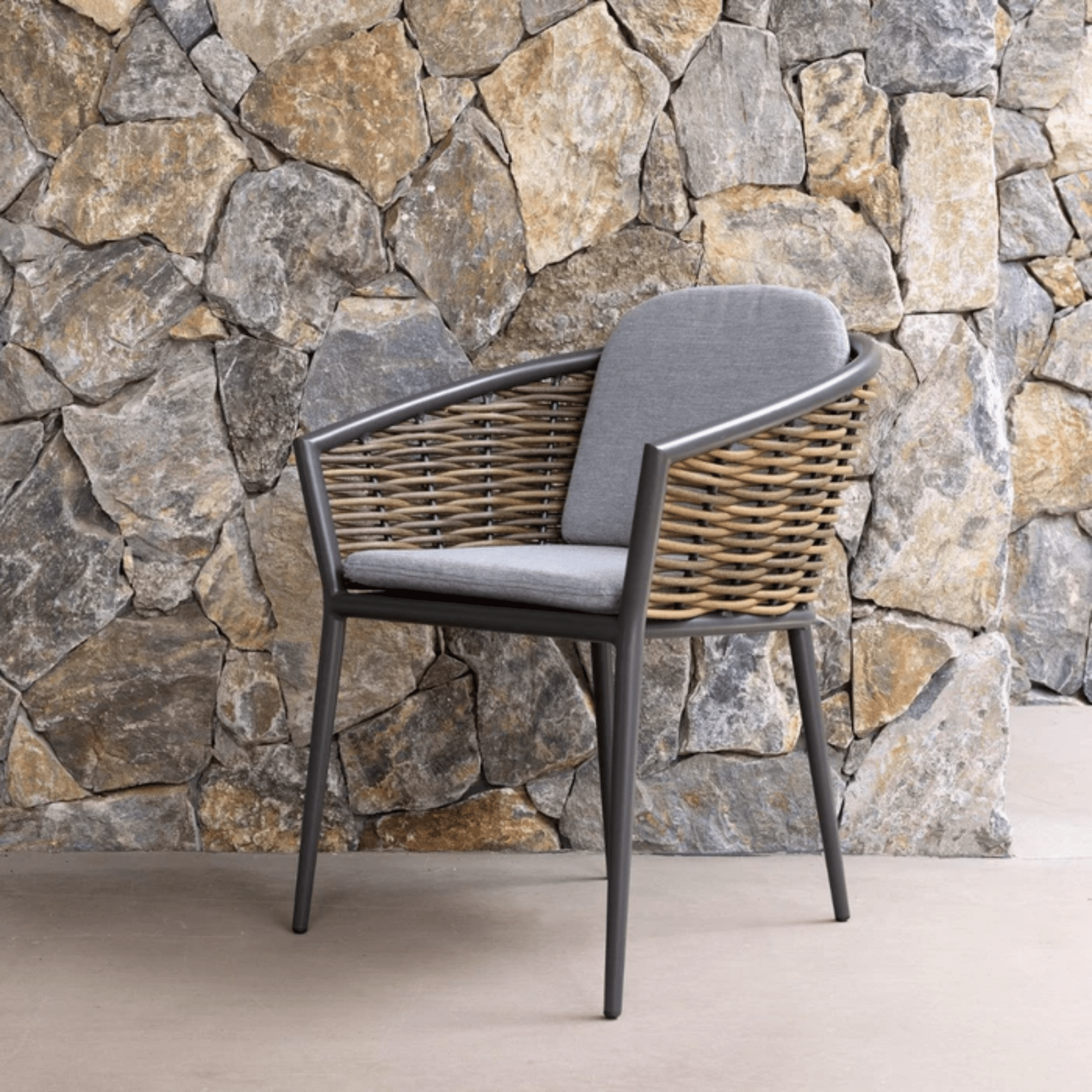 Artemis Outdoor Dining Chair - Charcoal/Reed - Lume Outdoor Living