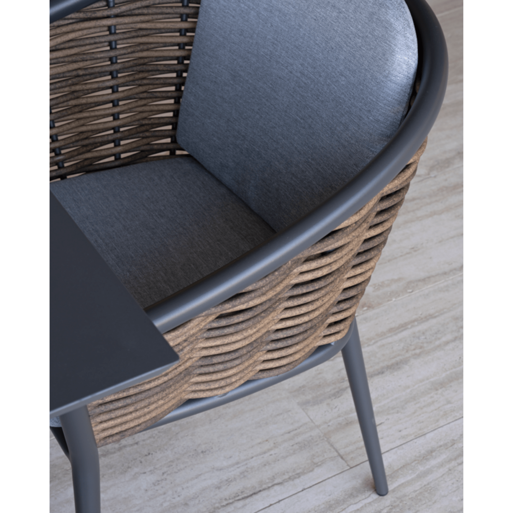 Artemis Outdoor Dining Chair - Charcoal/Reed - Lume Outdoor Living