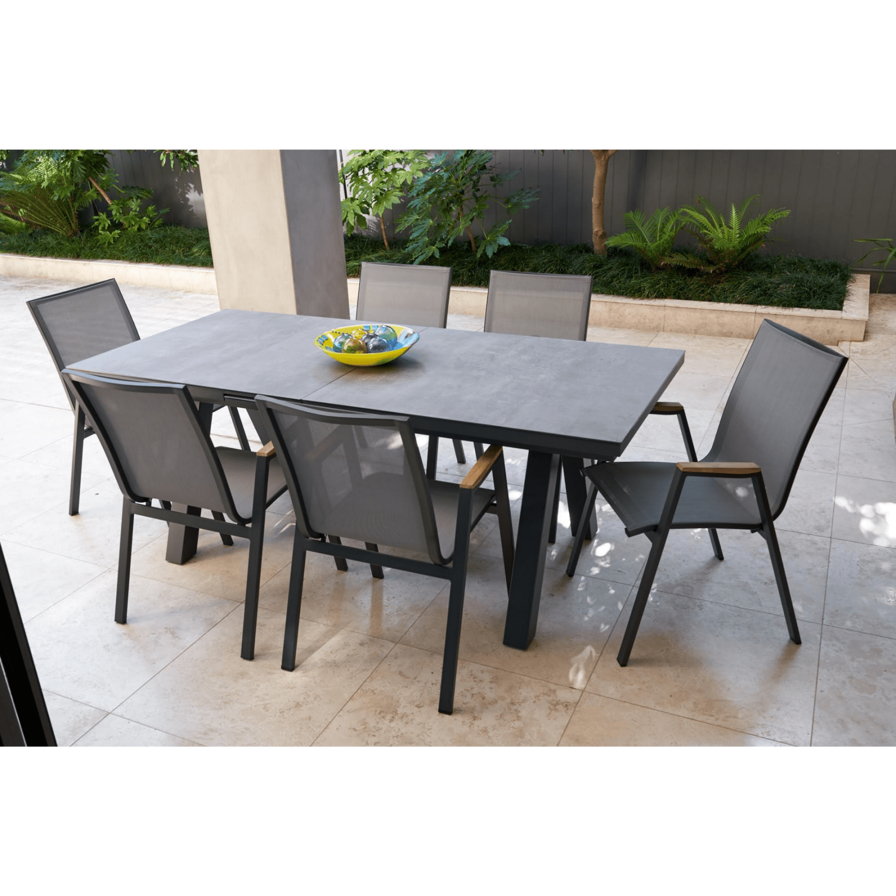 Atlanta Outdoor Extendable Dining Table - Charcoal/Bottega Grey - Lume Outdoor Living