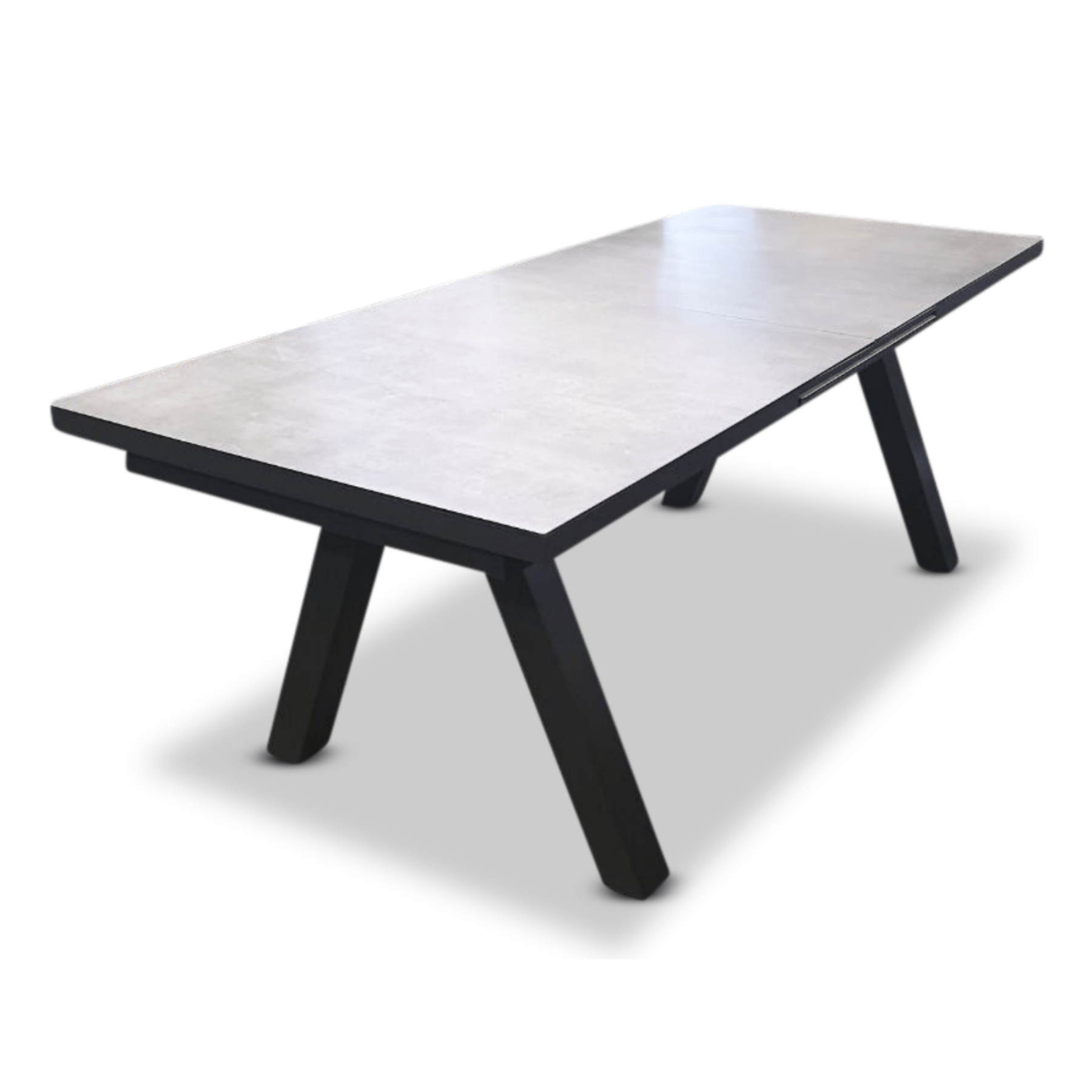 Atlanta Outdoor Extendable Dining Table - Charcoal/Bottega grey Sintered stone - Lume Outdoor Living