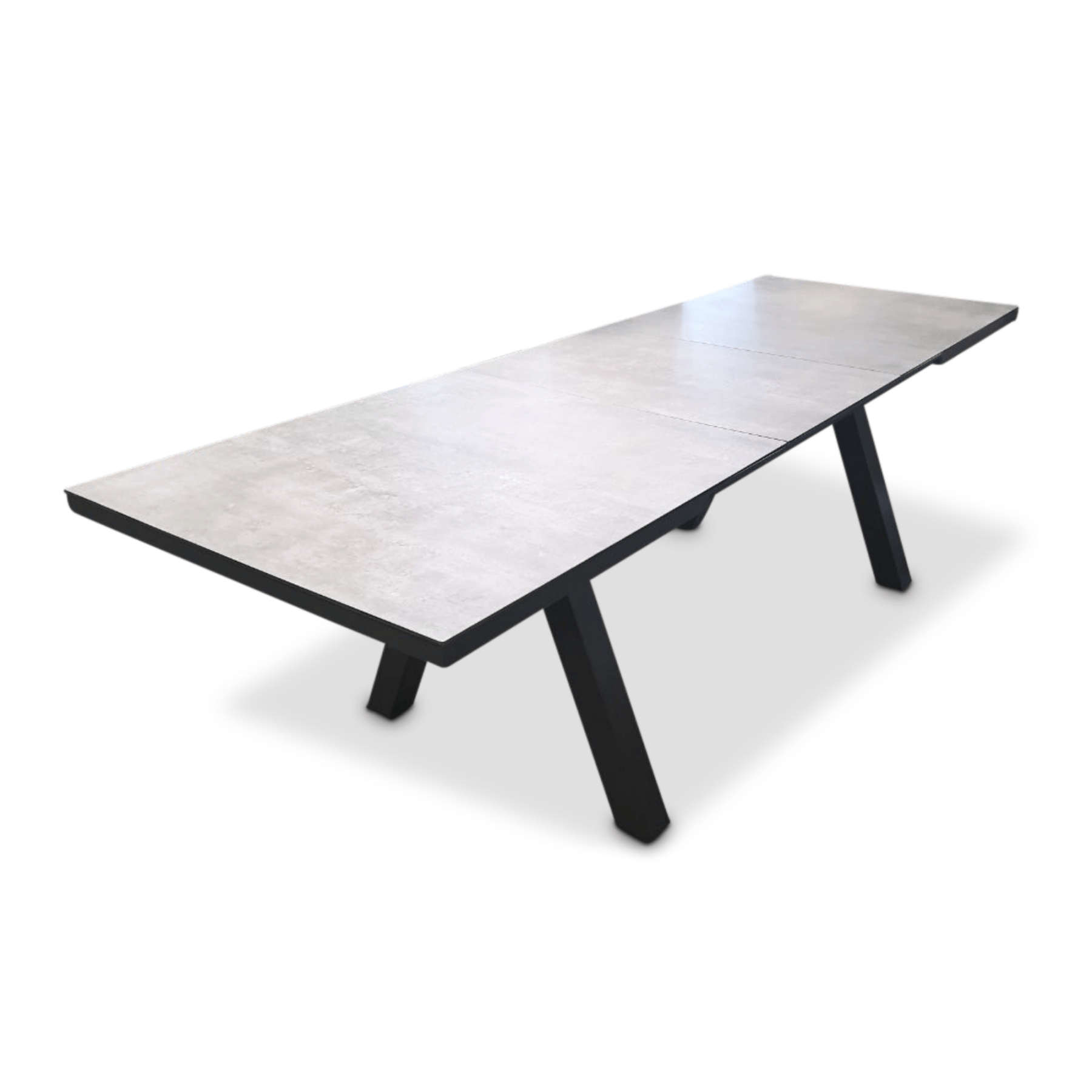 Atlanta Outdoor Extendable Dining Table - Charcoal/Bottega grey Sintered stone - Lume Outdoor Living