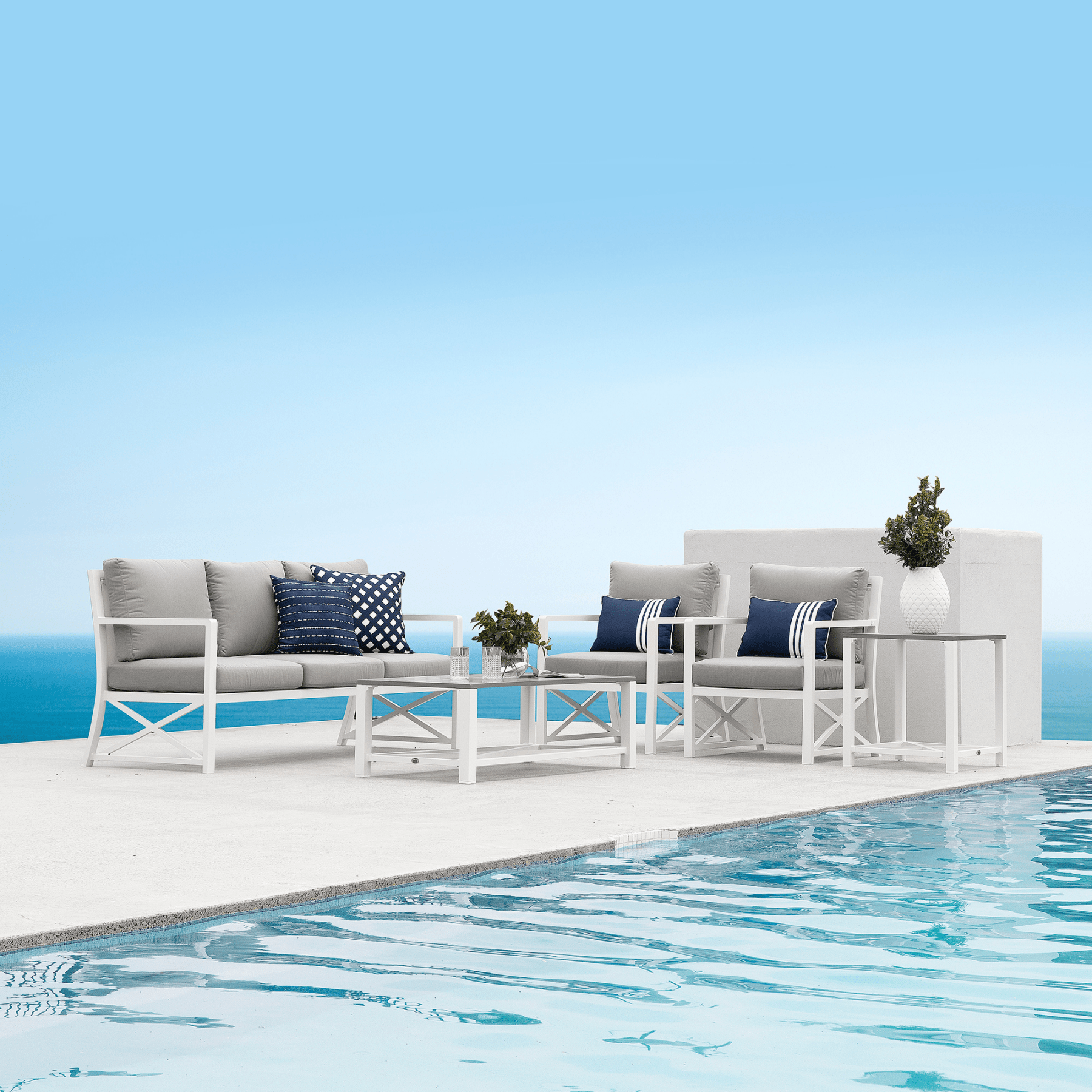 Baroque 'Hamptons' 5 piece Lounge Set - Lume Outdoor Living