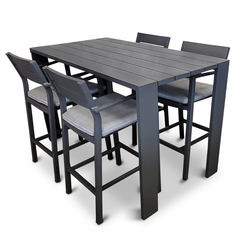 Big boy bar table with Glide bar chairs - 5pce or 7pce outdoor bar setting