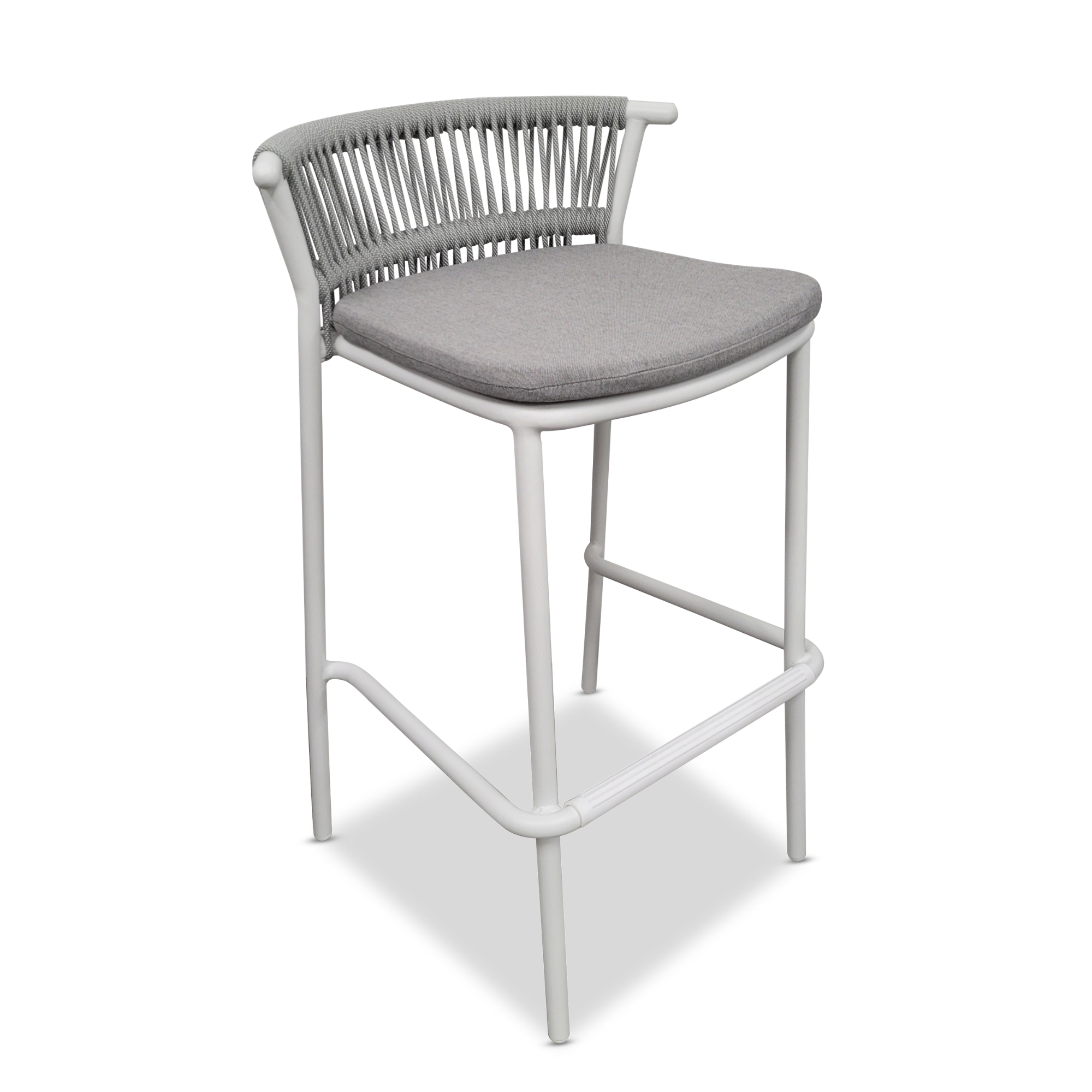 Cantina bar chair - outdoor bar chair with aluminium and rope detail