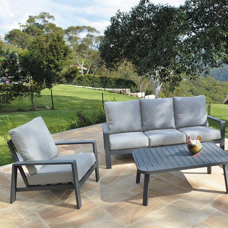 Carrington Aluminum Lounge 3+1+1 - 4 piece outdoor lounge setting