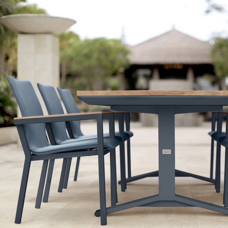 Stockholm table with Cortez chairs - 7 or 9pce outdoor dining setting