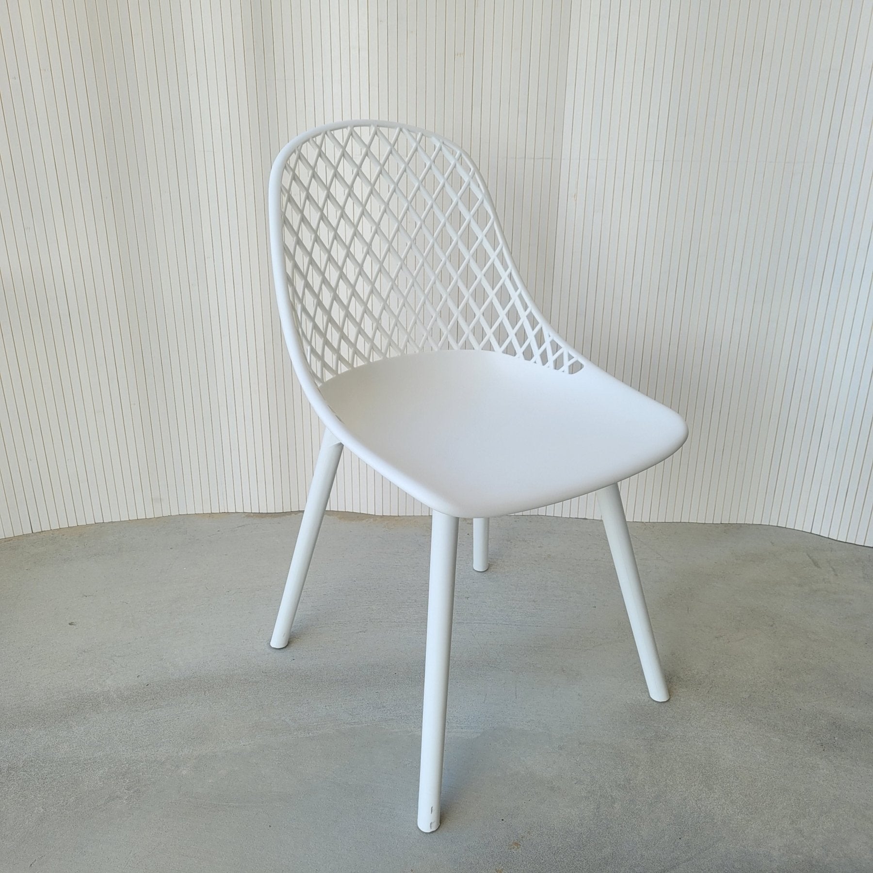 Cosmos White Resin Dining Chair - Lume Outdoor Living