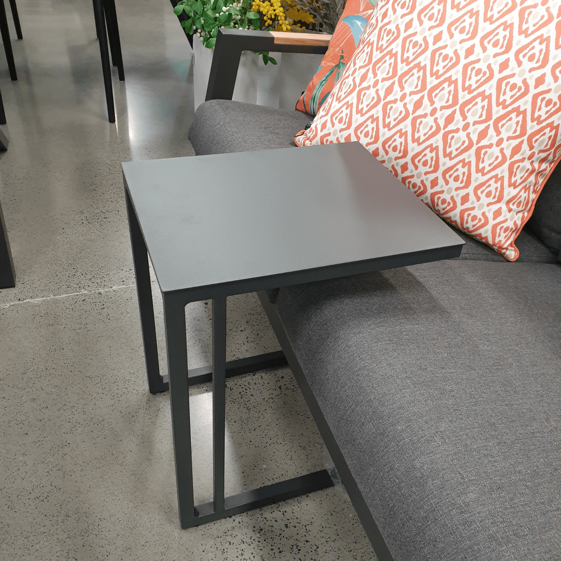 Florida Aluminium Side Table | Over Lounge Table - Charcoal - Lume Outdoor Living