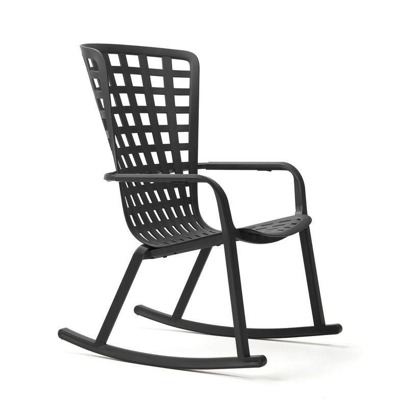 Folio high-back rocking chair by Nardi - anthracite - outdoor lounge chair