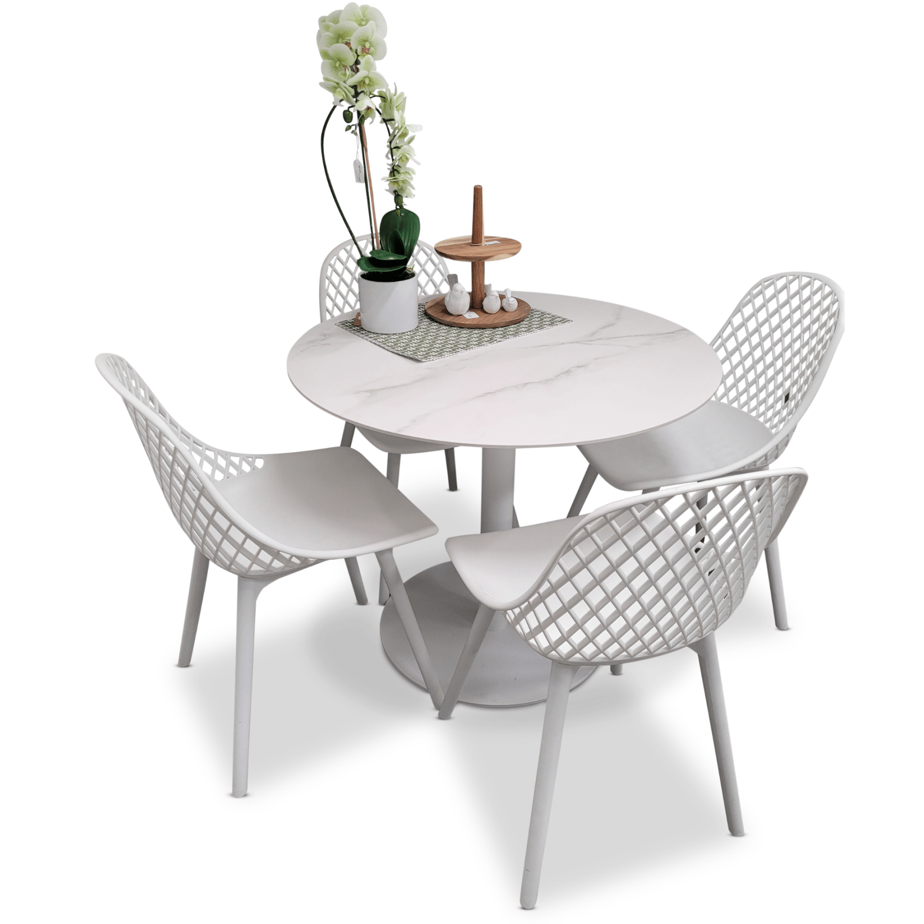 Freedom Table, Cosmos Chair, 5piece Outdoor Dining Setting - Lume Outdoor Living