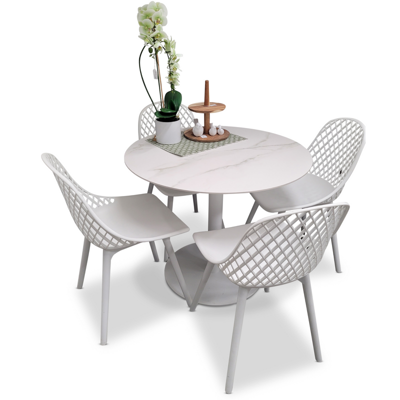 Freedom ceramic & Cosmos resin outdoor dining setting for 4