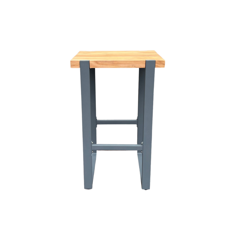 griffin aluminium and teak bar stool by s2dio