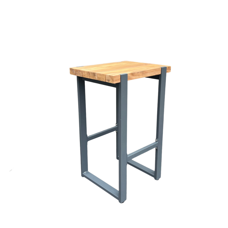 griffin aluminium and teak bar stool by s2dio