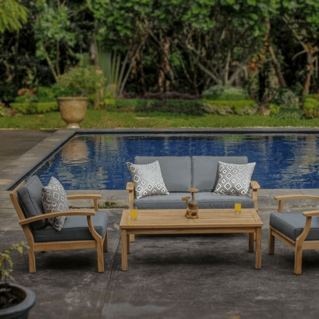 Lombok 4piece Teak Outdoor Lounge Setting - Lume Outdoor Living