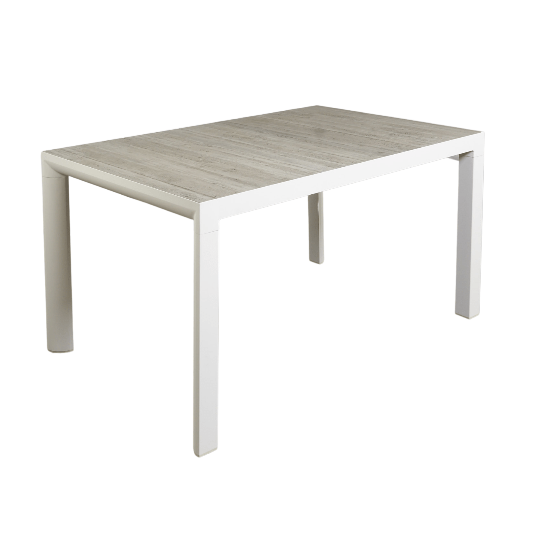 Memphis Outdoor Dining Table - white / wood - look - Lume Outdoor Living