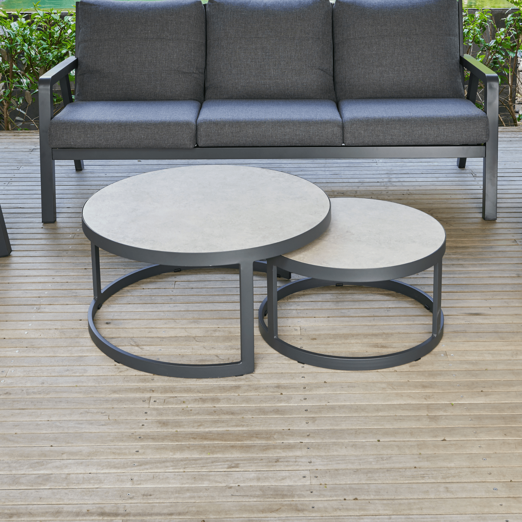 Memphis set - of - 2 nesting outdoor coffee or side tables - Lume Outdoor Living