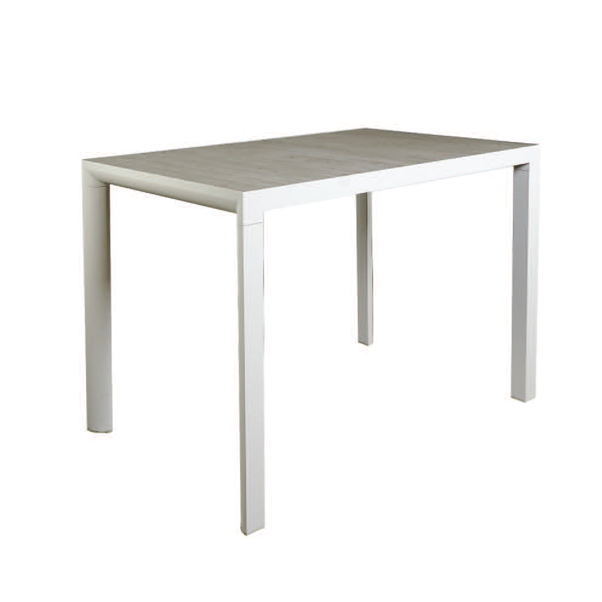 Memphis outdoor bar table with ceramic top - white frame