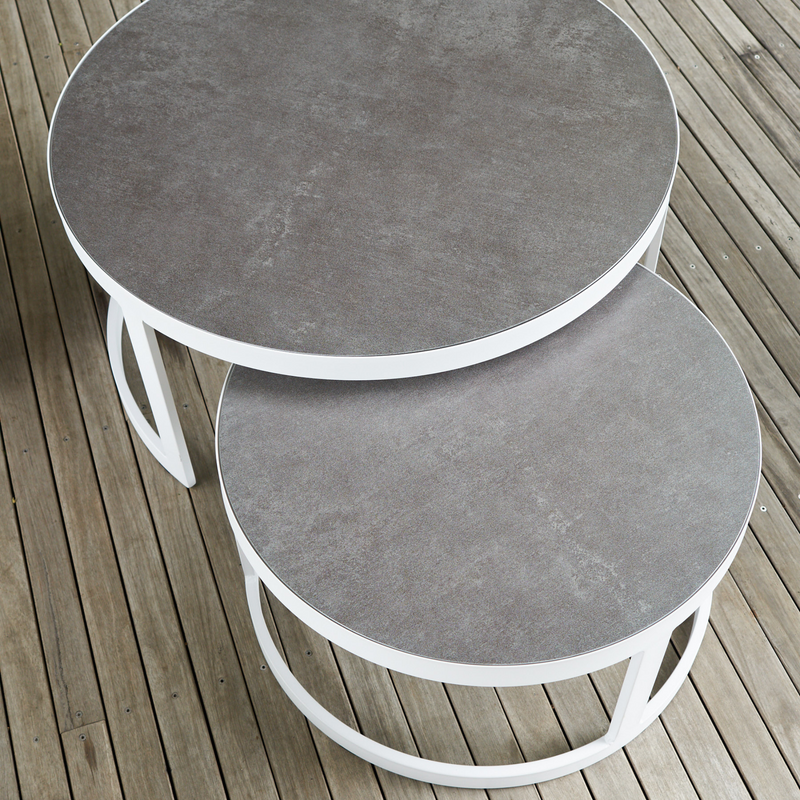 Memphis set-of-2 nesting outdoor coffee or side tables
