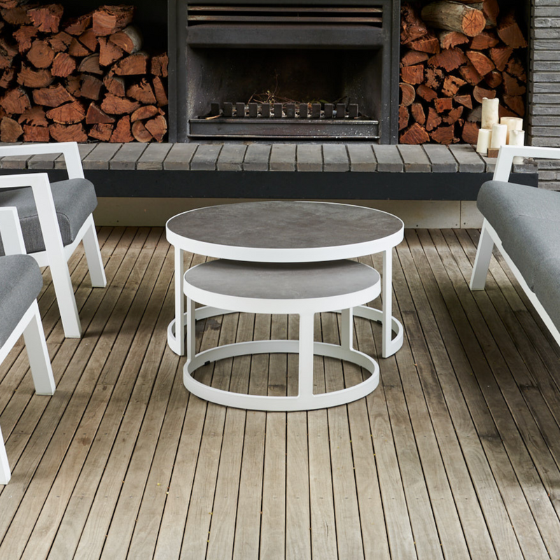 Memphis set-of-2 nesting outdoor coffee or side tables