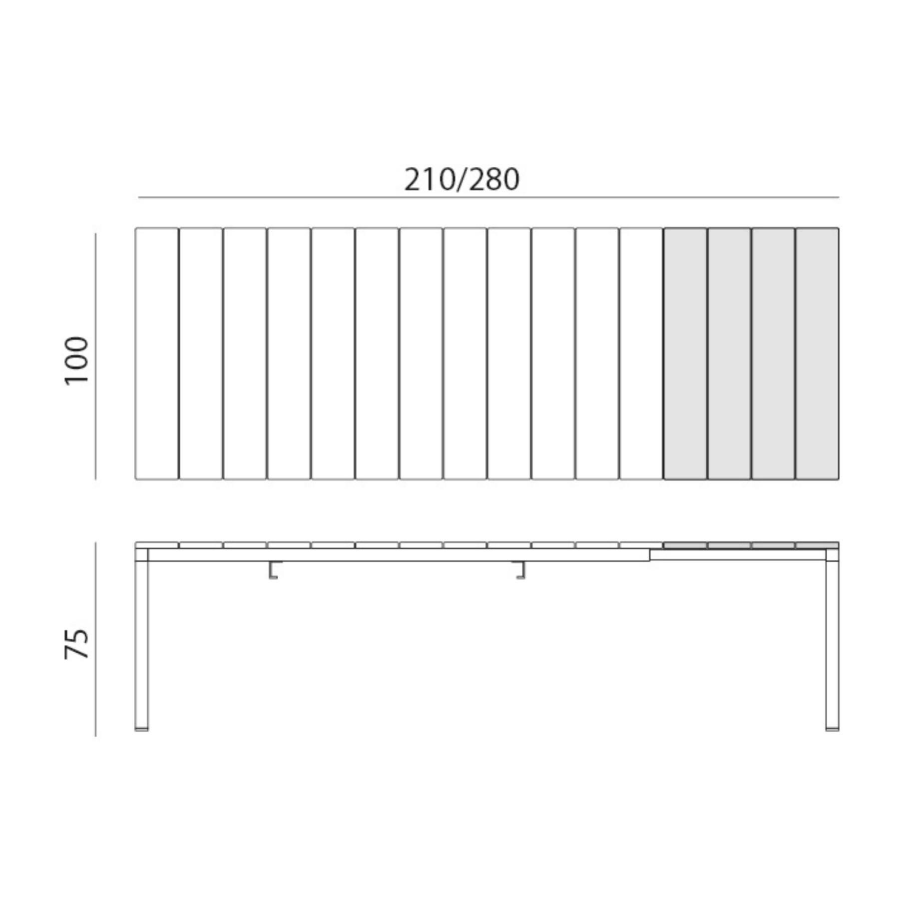 Nardi Rio 210 Extendable Outdoor Dining Table - Lume Outdoor Living