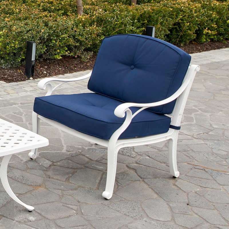 Nassau white outdoor lounge armchair