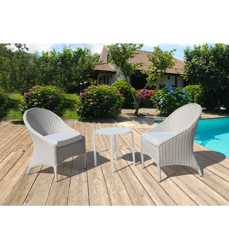 Ubud wicker 3-piece outdoor chat setting