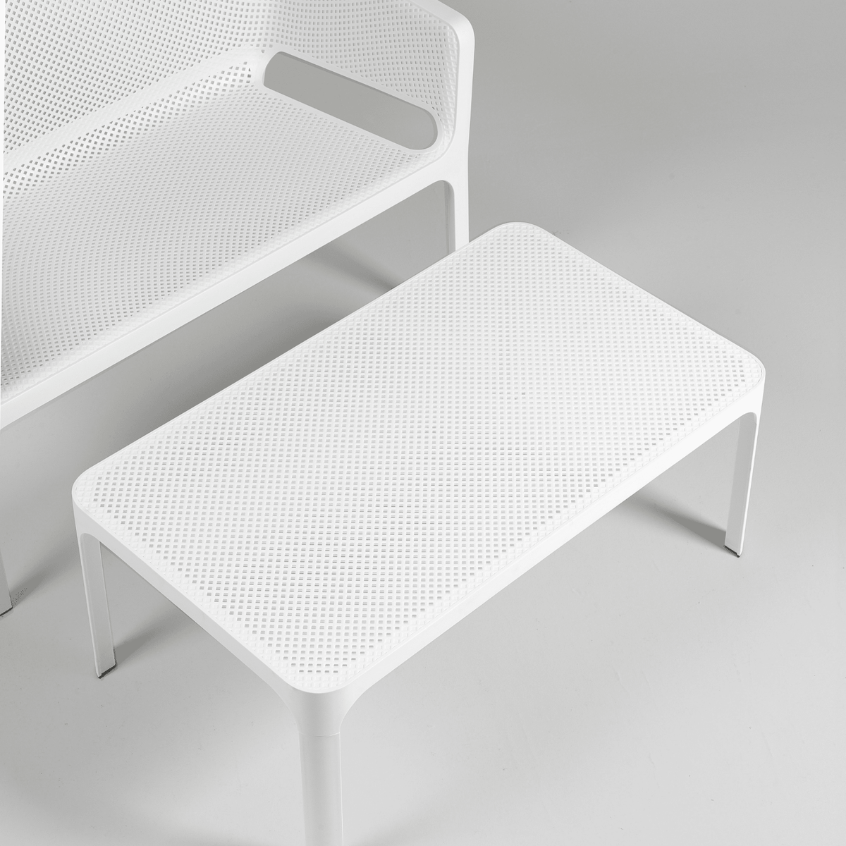 Net 100x60cm Coffee Table by Nardi - White - Commercial Grade - Lume Outdoor Living
