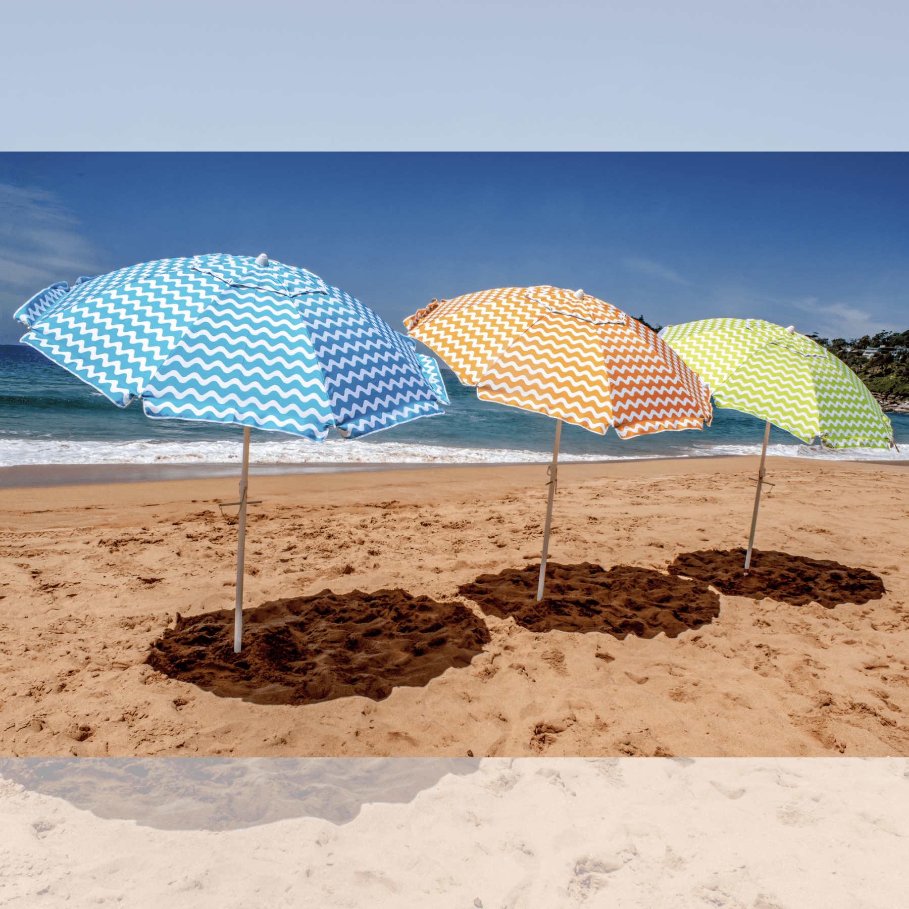 Newport Shelta Beach Umbrella 2m UPF50+ - Lume Outdoor Living