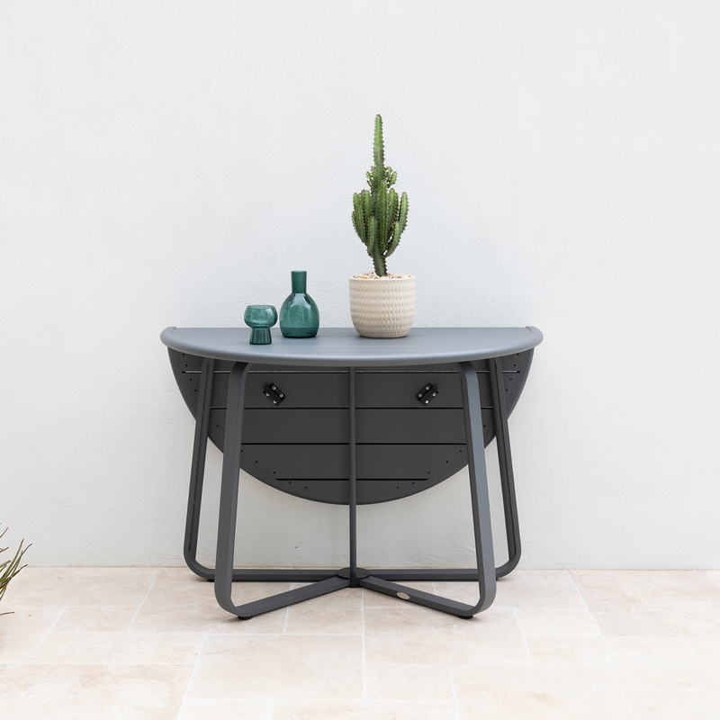 Palma round folding dining table - charcoal