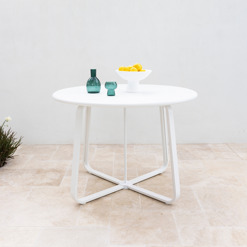 Palma round folding dining table -  white