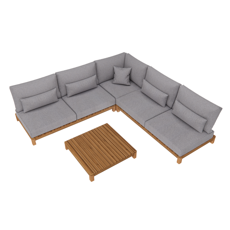 Pierre delux modular outdoor lounge setting with coffee table