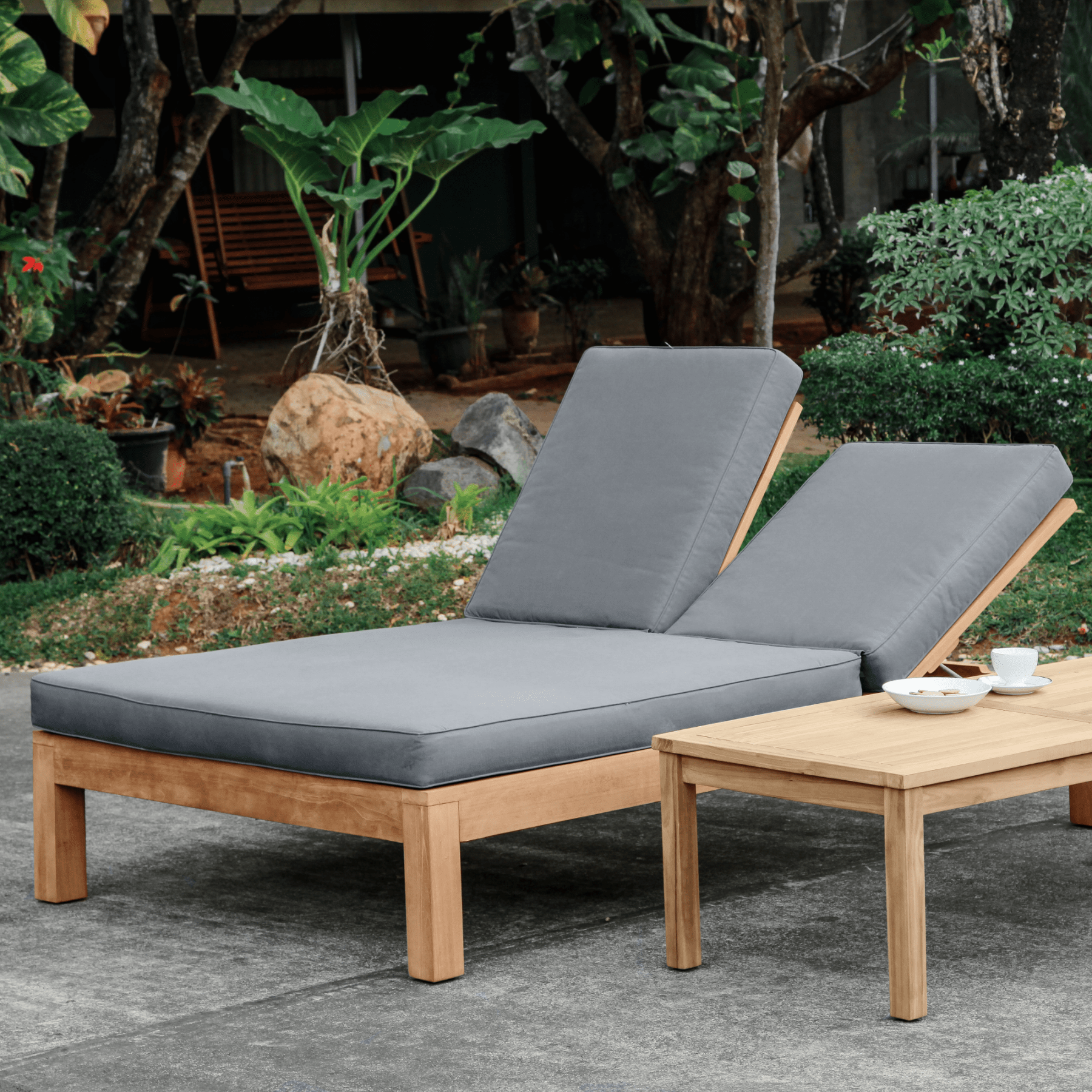 Solomon Double Daybed in Smooth Teak - Lume Outdoor Living