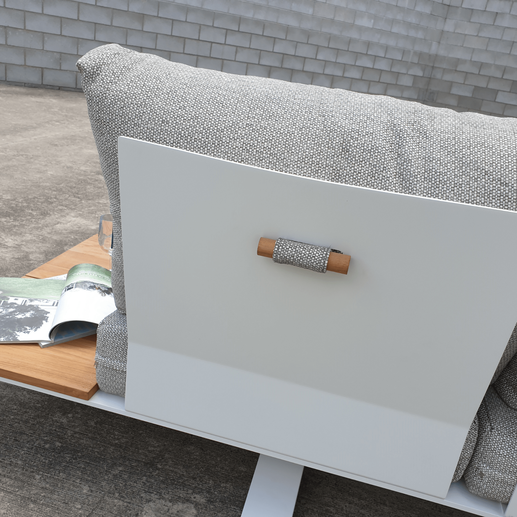 Stockholm 6 - person outdoor corner lounge set - shell white - Lume Outdoor Living