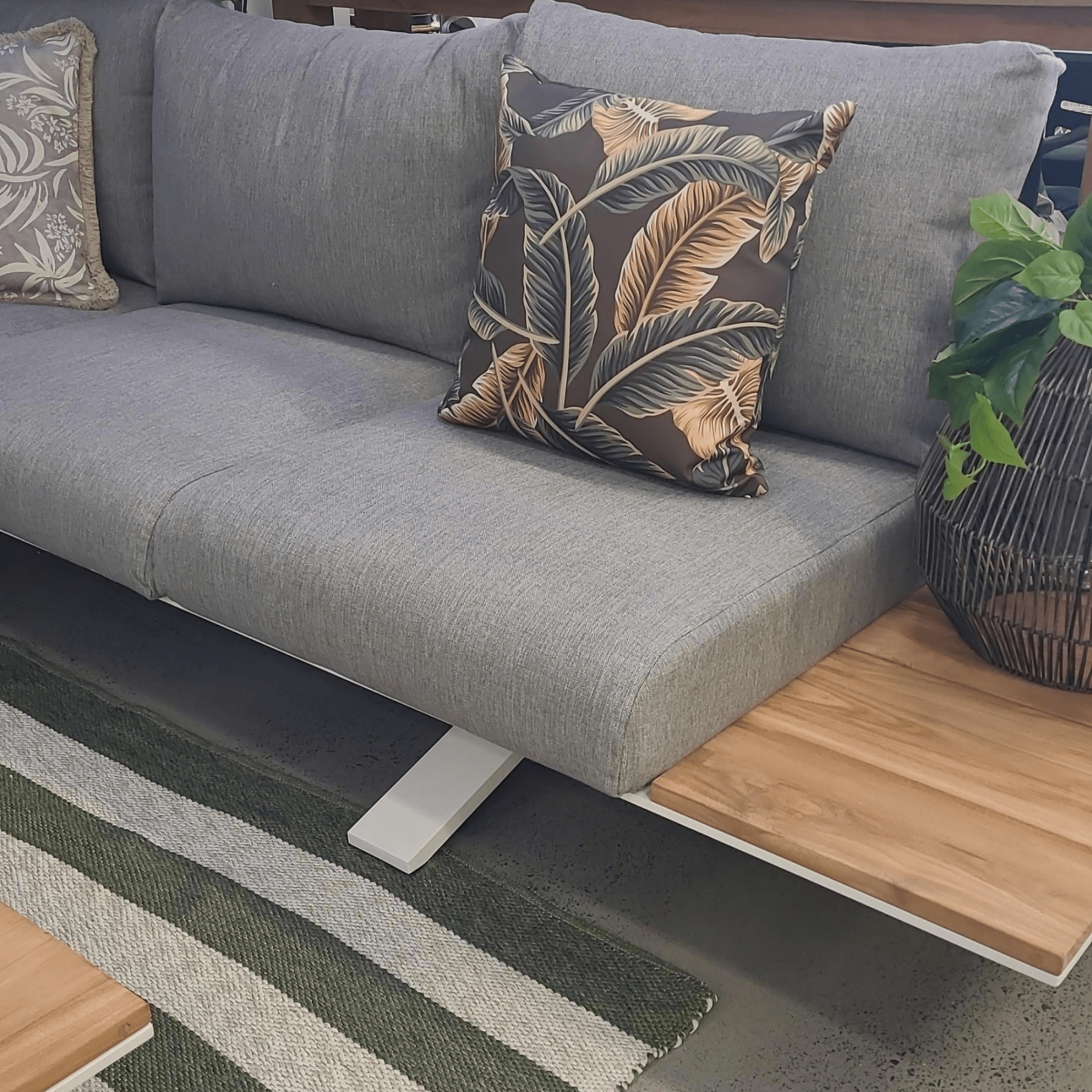 Stockholm 6 - person outdoor corner lounge set - shell white - Lume Outdoor Living