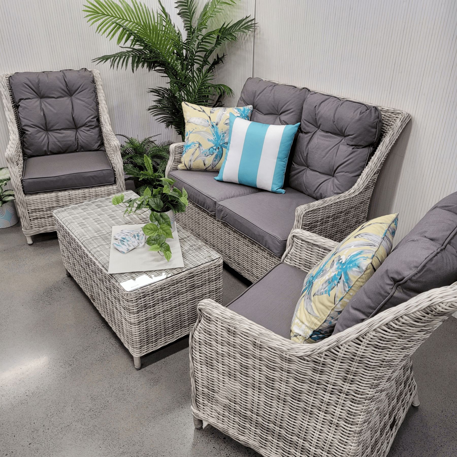 Swiss 4 piece Outdoor Wicker Lounge Set - Lume Outdoor Living